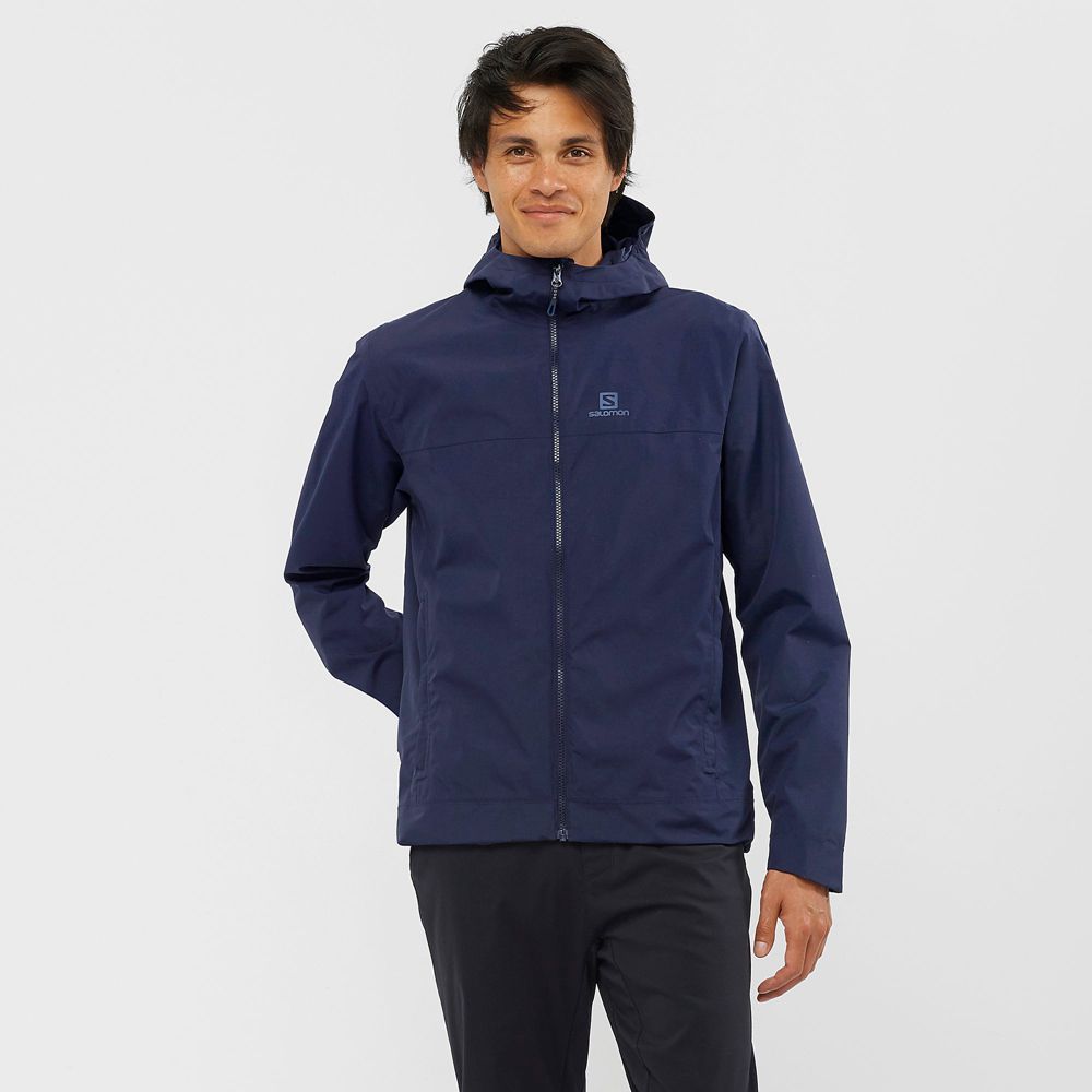 Salomon EXPLORE WATERPROOF 2L M Chaquetas Hombre - Azul Marino - Colombia (94561-SFIW)